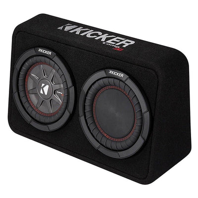 Kicker 600W Dual 8” 2-Ohm Slim Subwoofer Sealed Enclosure, Certified Refurbished