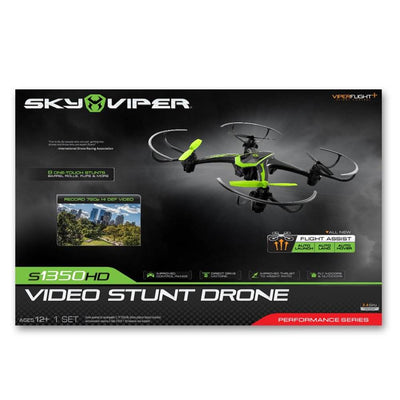 Sky Viper s1350 HD Video Stunt Drone w/ 8 Stunts and Flight Assist (Open Box)