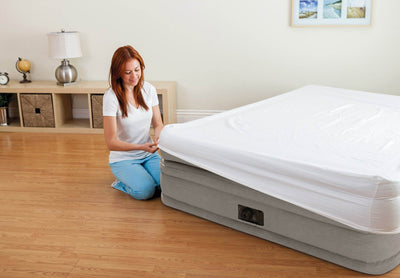 Intex Inflatable Prime Comfort Elevated Queen Airbed with Built-In Pump 64445E