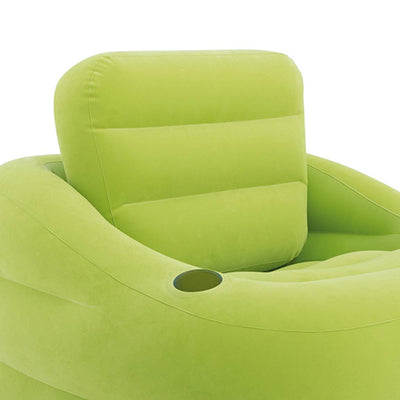 Intex Inflatable Indoor/Outdoor Accent Chair with Cup Holder, Green | Open Box