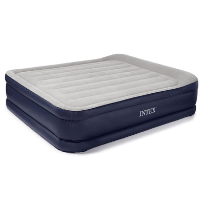 Intex Deluxe Pillow Rest Queen Raised Built-In Pump Fiber-Tech Airbed(For Parts)