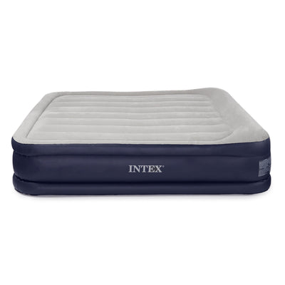 Intex Deluxe Pillow Rest Queen Raised Built-In Pump Fiber-Tech Airbed(For Parts)