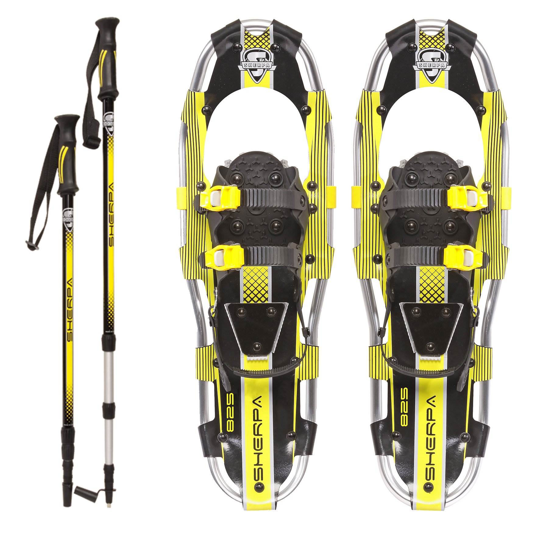 Yukon Charlie's Sherpa Series Snowshoe 8 x 25 Inches, Yellow/ Black | (Open Box)