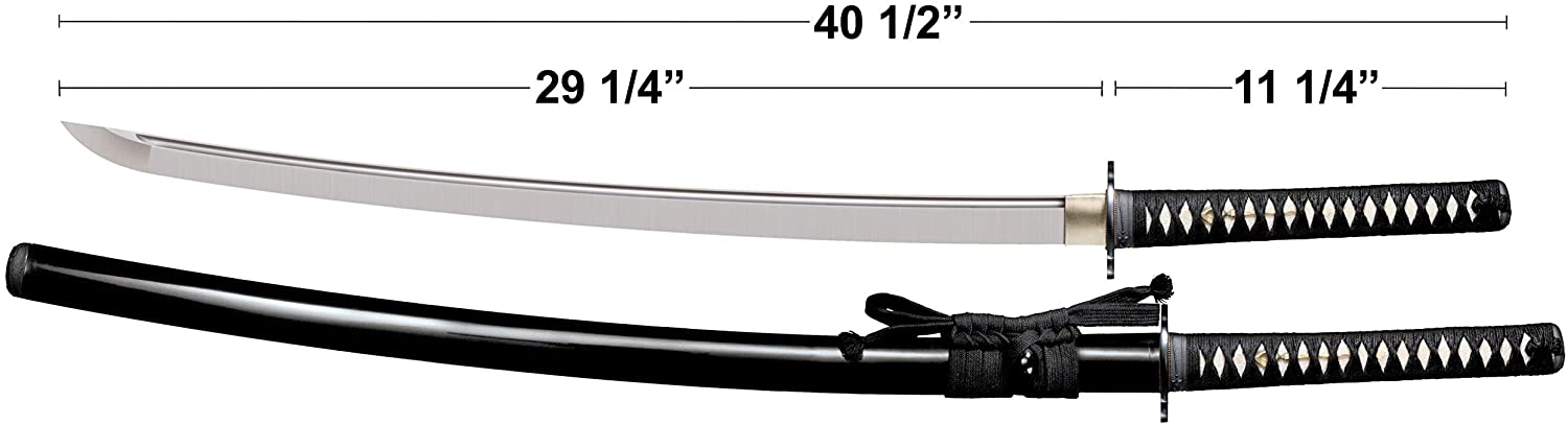 Cold Steel 88BKW 29.25-Inch Warrior Series Katana Sword with Wood Scabbard - VMInnovations