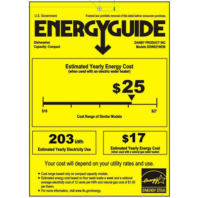 Danby 6 Place Setting Energy Star LED Countertop Dishwasher, White | DDW621WDB