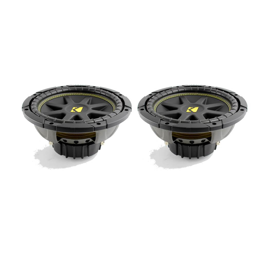 Kicker 10 Inch 600W COMP Car Subwoofers (2) + Dual Speaker Box for Jeep Wrangler