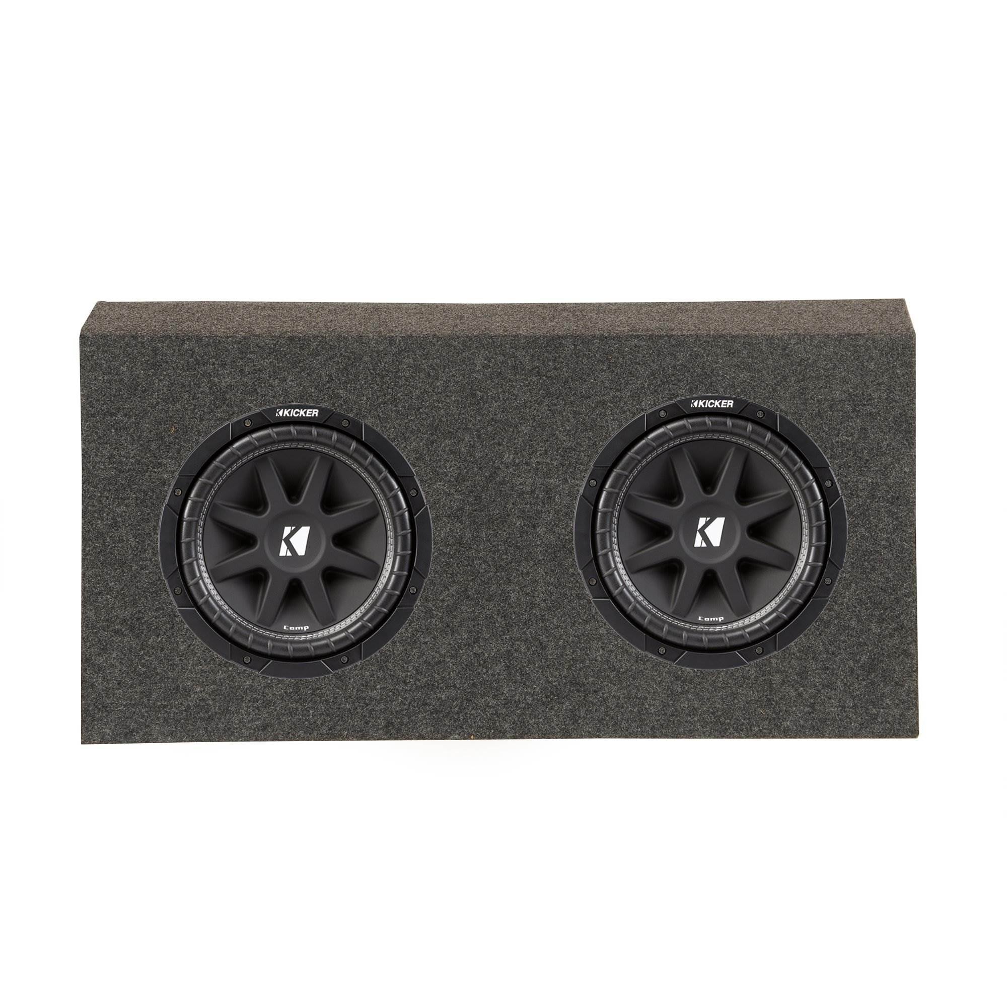 Kicker 12 Inch 300W COMP Car Subwoofers (2) + Dual Speaker Box for Jeep Wrangler