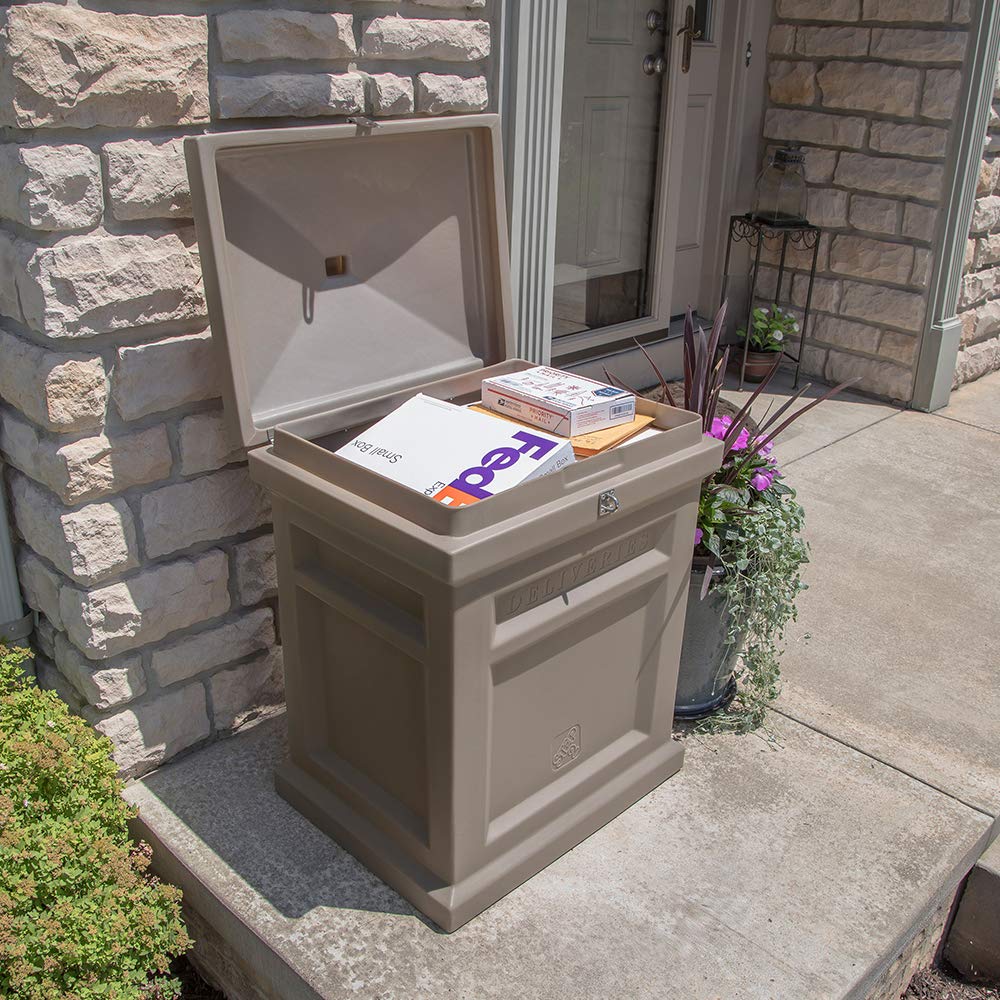 Step2 Deluxe Outdoor Mail Package Delivery Box Container, Rich Mocha (Open Box)