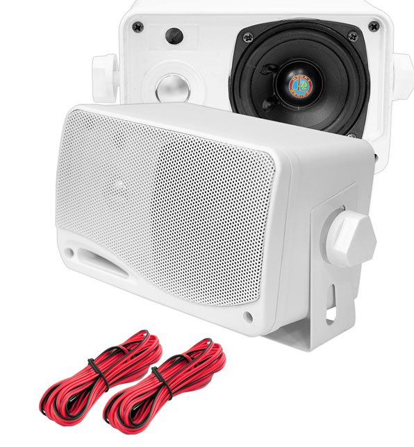 Pyle PLMR24 200W 3 Way Marine Audio Speakers Outdoor Weatherproof Pair (4 Pack) - VMInnovations