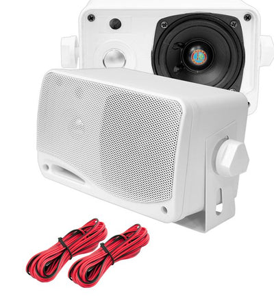 Pyle PLMR24 200W 3 Way Marine Audio Speakers Outdoor Weatherproof Pair (4 Pack) - VMInnovations