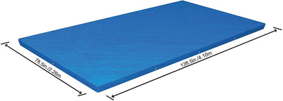 Bestway 58107 Flowclear Pro Rectangular Above Ground Swimming Pool Cover, Blue (For Parts)