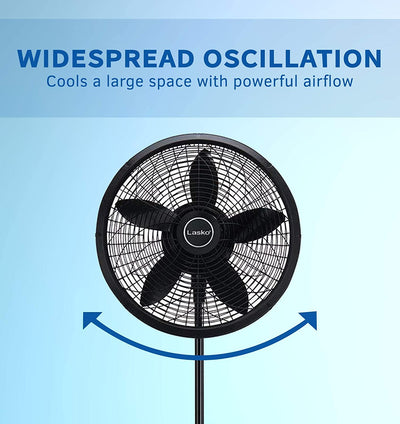 Lasko 18" 3-Speed Elegance and Performance Oscillating Standing Pedestal Fan