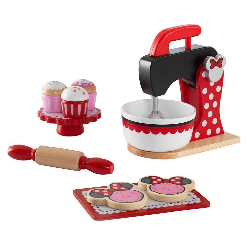 KidKraft Disney Jr. Minnie Mouse Pretend Wooden Baking & Treats Set (Open Box)