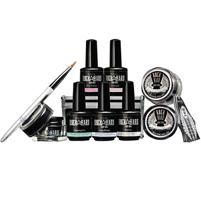 Artistic Rock Hard Gel Starter Kit with 8 Gels Oval Brush & Nail Forms(Open Box)
