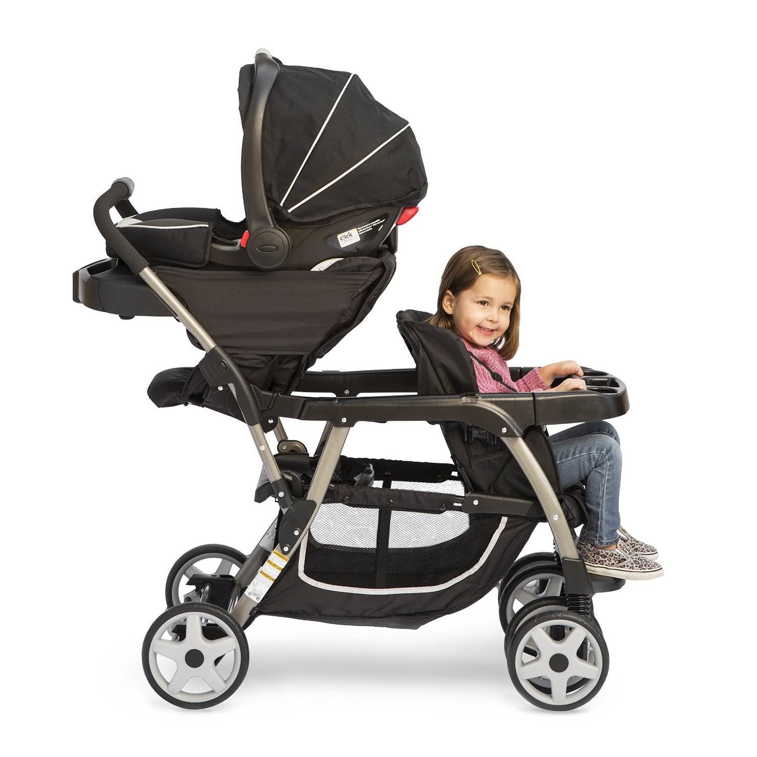 Graco Ready2Grow Dual Stroller & Two SnugRide Car Seat Travel System, Gotham