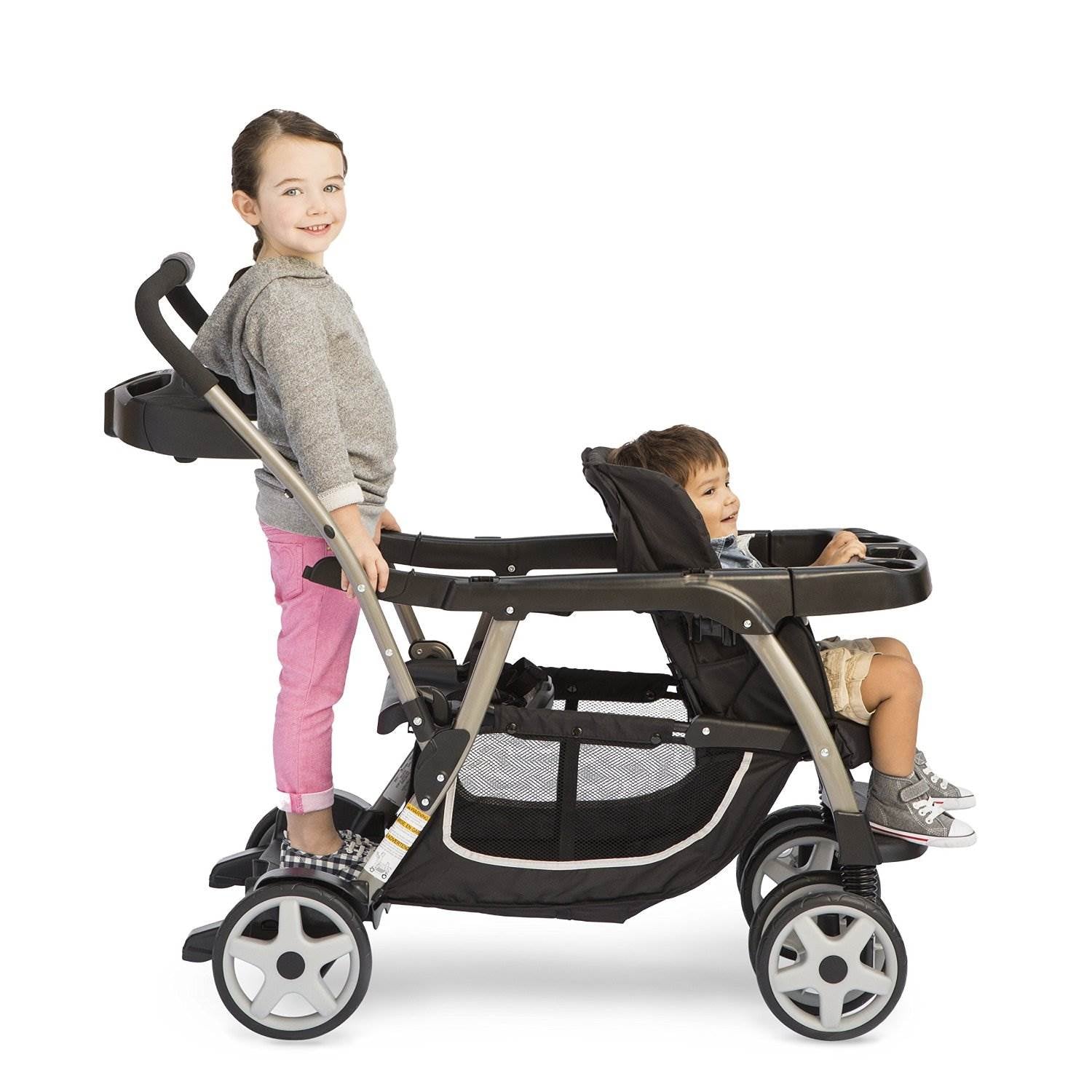 Graco Ready2Grow Dual Stroller & Two SnugRide Car Seat Travel System, Gotham