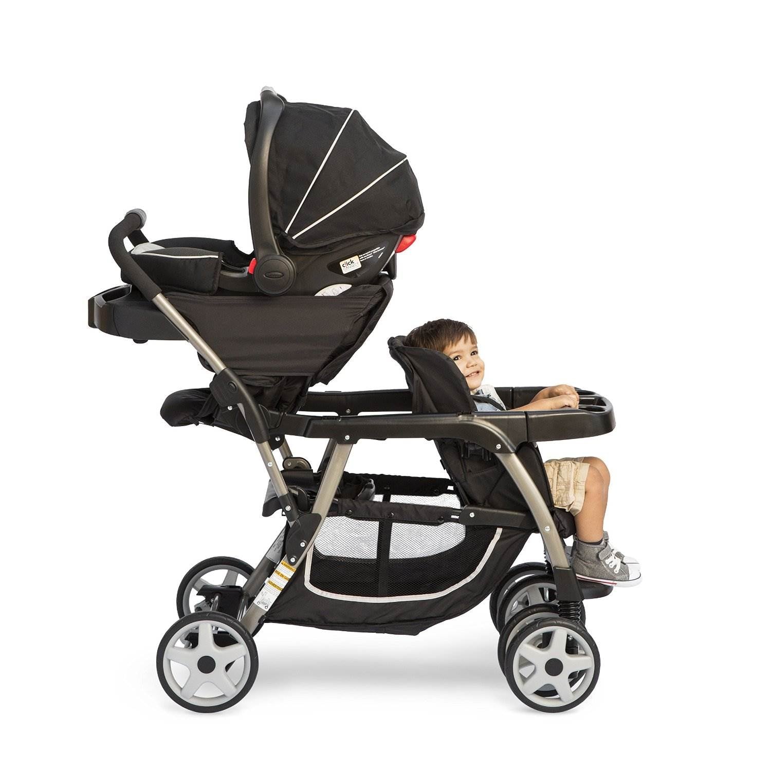 Graco Ready2Grow Dual Stroller & Two SnugRide Car Seat Travel System, Gotham