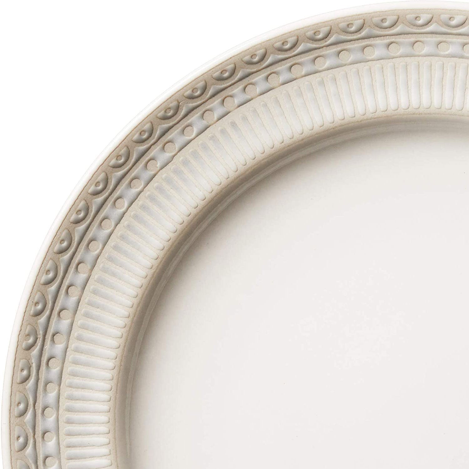 Gibson 16 Piece Reactive Glaze Dinnerware Set Plates, Bowls, and Mugs, Cream (For Parts)