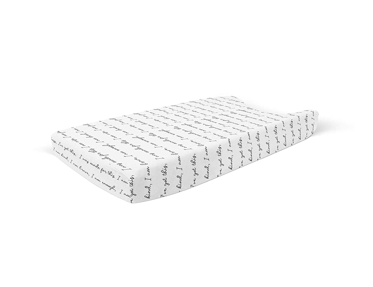Goumikids Soft Organic Cotton Bamboo Baby Changing Pad Mat Cover, You are Loved