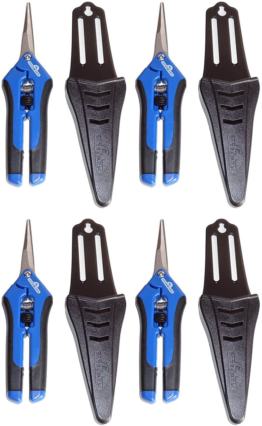 Hydrofarm HGPP400C Precision Curved Blade Flower Garden Scissor Pruner (4 Pack)