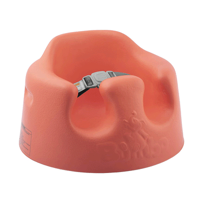 Bumbo Baby Infant Soft Foam Wide Floor Seat w/ Adjustable Harness, Living Coral (Refurbished)