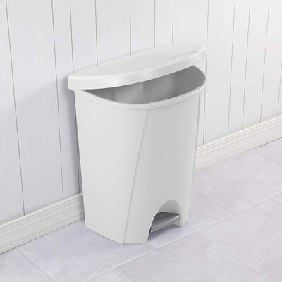 Sterilite 10948004 6.6 Gallon/25 Liter Portable Home StepOn Wastebasket, White (Open Box)
