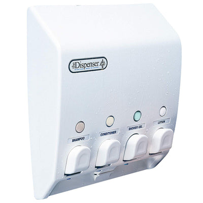 Better Living Products 71450 Classic 4 Chamber Shower Organizer Dispenser, White