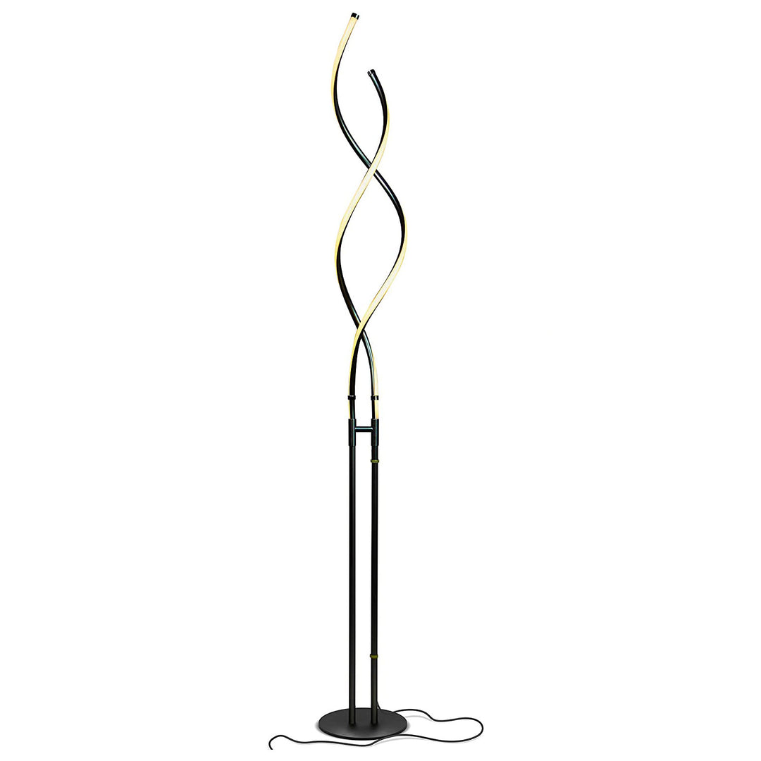 Brightech Embrace LED 2 In 1 Spiral Bright Floor Table Lamp, Jet Black(Open Box)