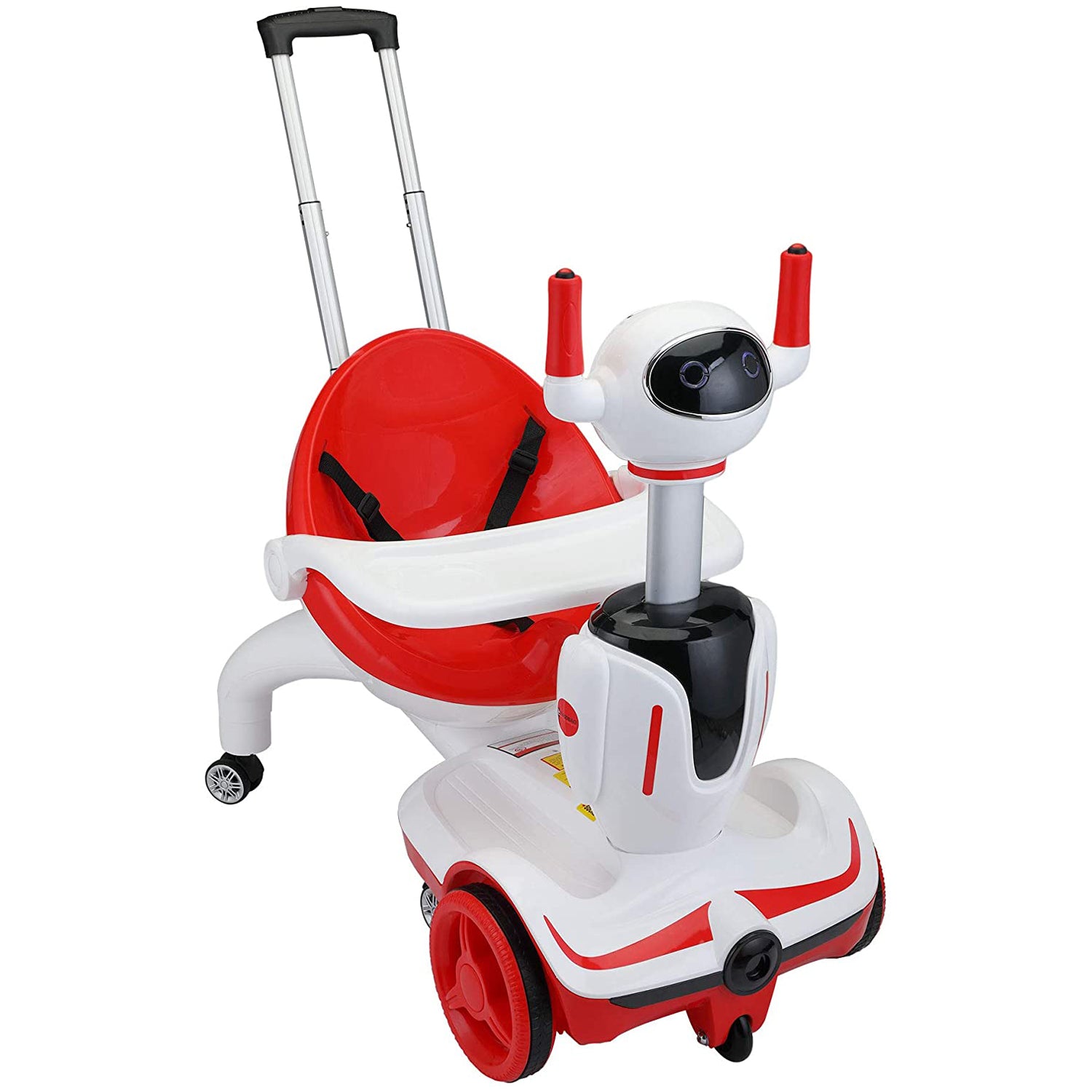 TOBBI 3 in 1 Electric Ride On Robot Buggy Toy Car with Remote Control, Red(Used) - VMInnovations