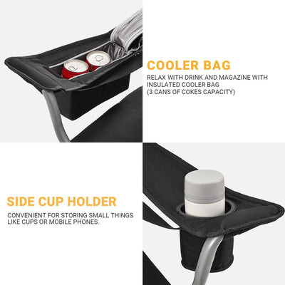 KingCamp Heavy Duty Steel Padded Director Folding Chair w/ Cooler Bag (Open Box)