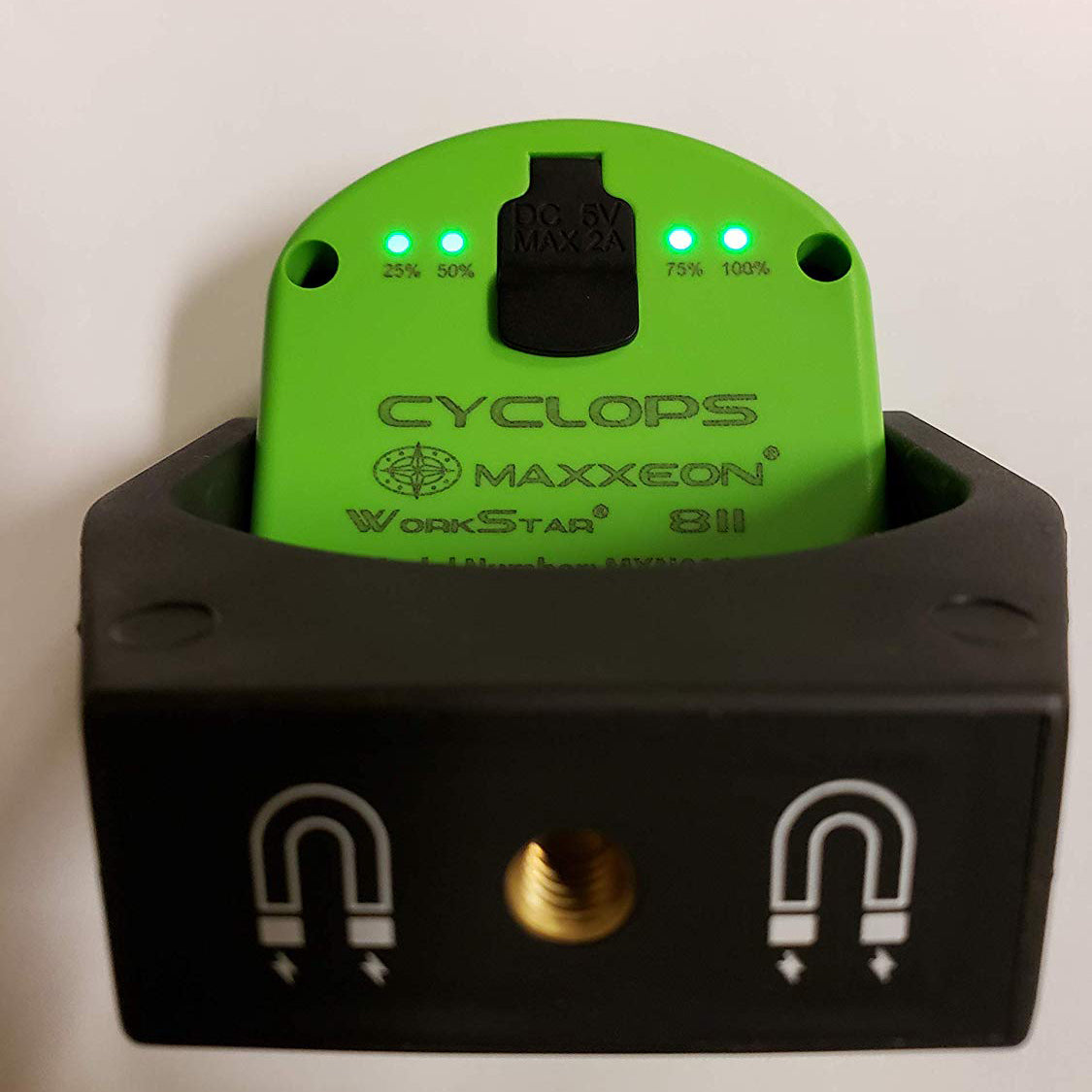 Maxxeon MXN00811 720 Lumens USB Rechargeable LED Cyclops Work Light, Green