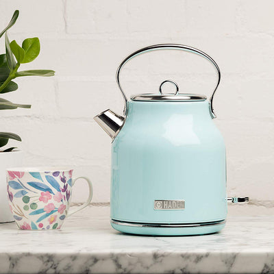 Haden Heritage 1.7 Liter Stainless Steel Body Electric Kettle, Turquoise (Used)