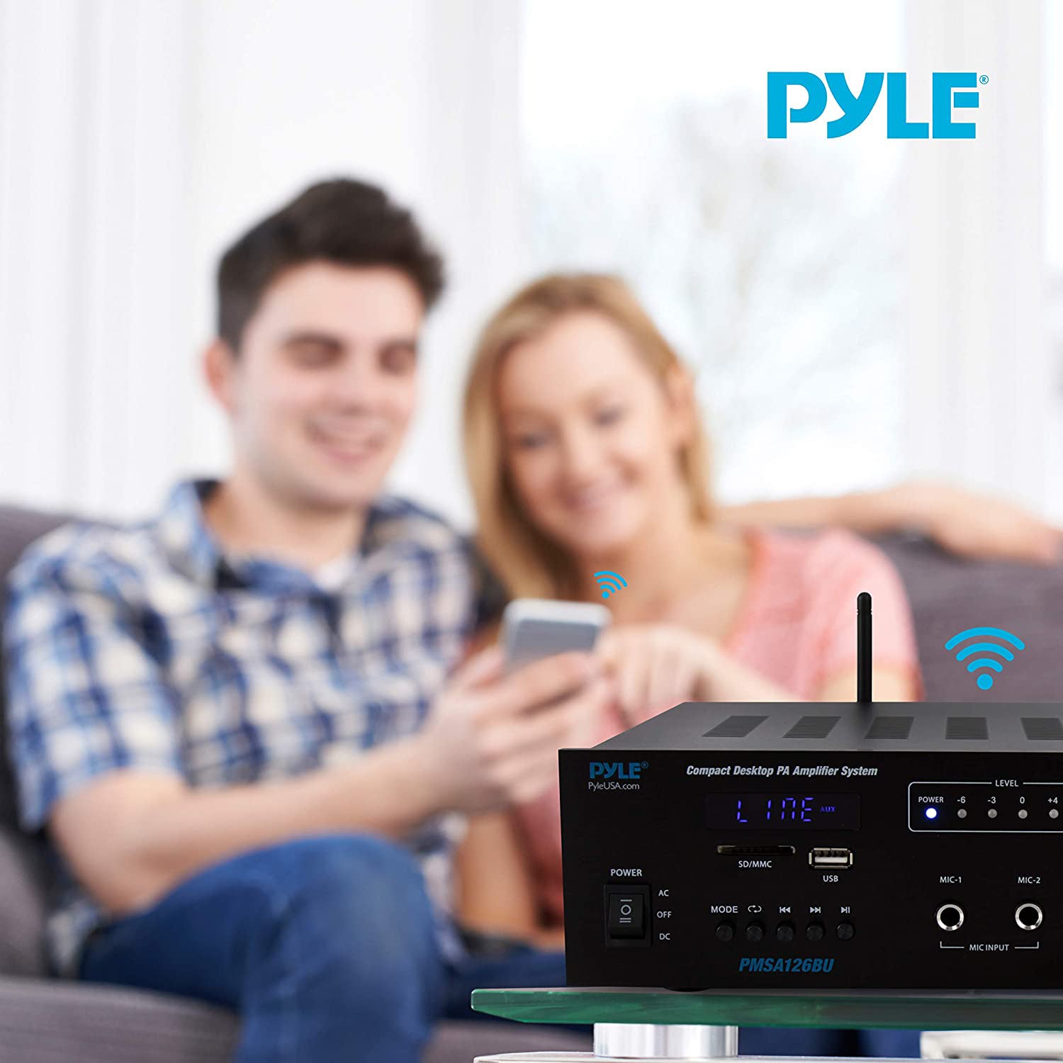 Pyle Bluetooth PA Public Address Speaker Microphone Digital Receiver Amplifier - VMInnovations