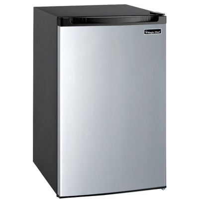 Magic Chef 4.4 Cubic Feet Compact Mini Refrigerator & Freezer, Silver (Open Box)