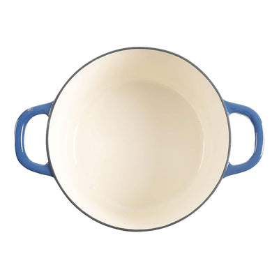 Crock-Pot 7 Quart Round Enamel Cast Iron Covered Dutch Oven Slow Cooker, Blue - VMInnovations
