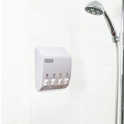 Better Living Products Classic 4 Chamber Shower Dispenser, White (2 Pack)