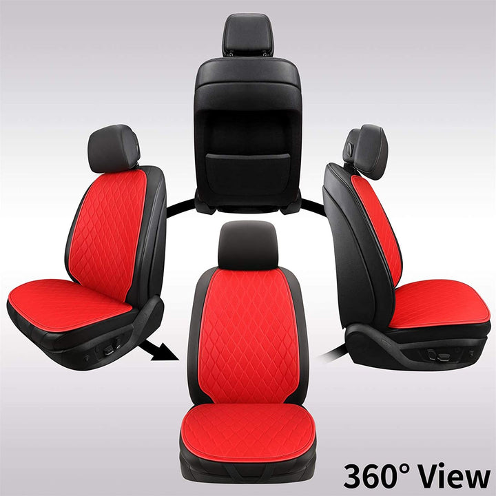 ISFC INSURFINSPORT Leather Front Inside Car Seat Cover, Black and Red (Open Box)