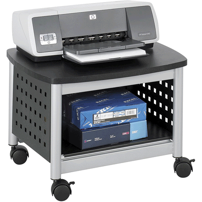 Safco Under Desk Scoot Swivel Wheel Mobile Printer and Machine Stand, Black - VMInnovations