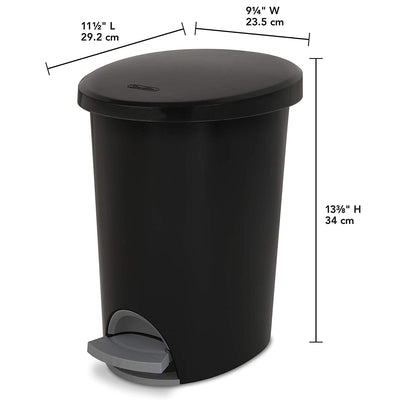 Sterilite 10819002 2.6 Gallon Ultra StepOn Wastebasket w/ Titanium Pedal & Liner