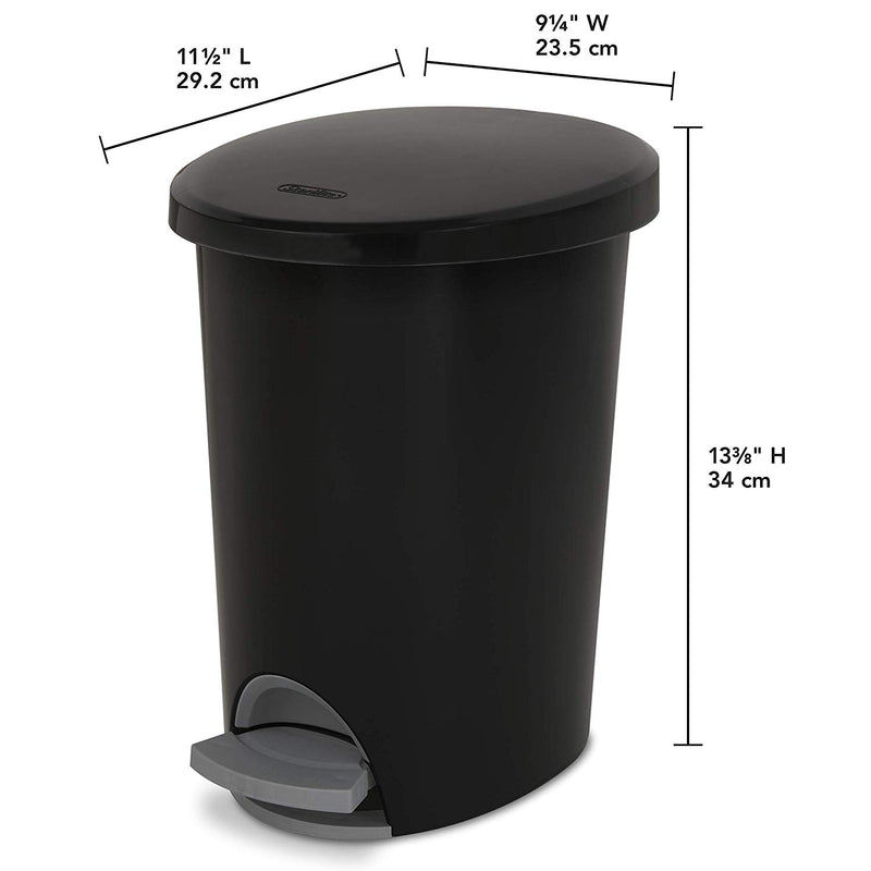 Sterilite 2.6 Gallon Ultra StepOn Wastebasket w/ Titanium Pedal & Liner (2 Pack)