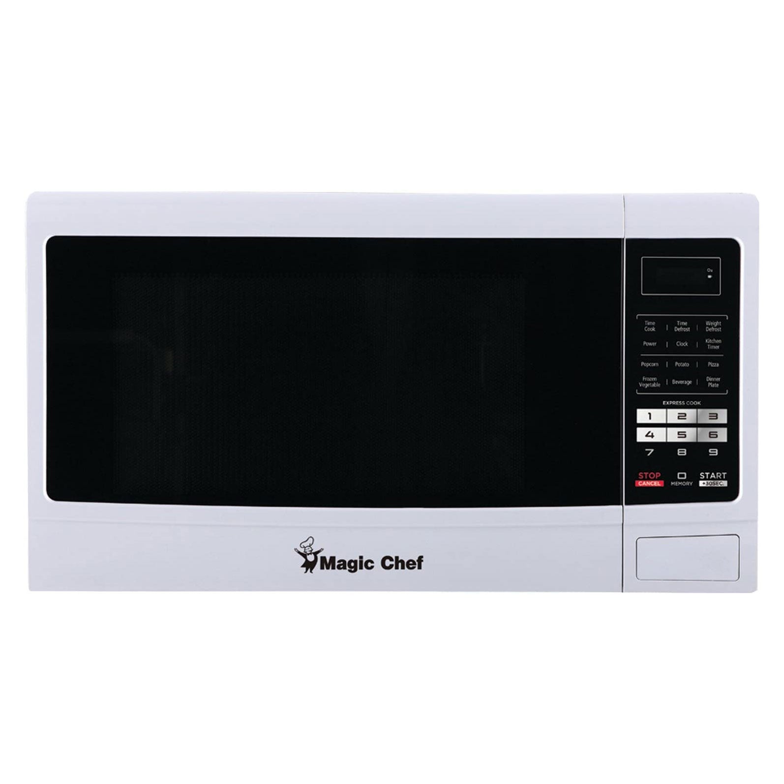 Magic Chef 1100 Watt 1.6 Cubic Feet Digital Countertop Microwave, White (Used) - VMInnovations