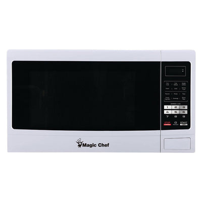 Magic Chef 1100 Watt 1.6 Cubic Feet Digital Countertop Microwave, White (Used) - VMInnovations