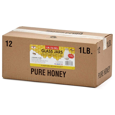 Little Giant 16-Ounce Beekeeping Honey Skep Jar with Lid, 12-Pack (Open Box)