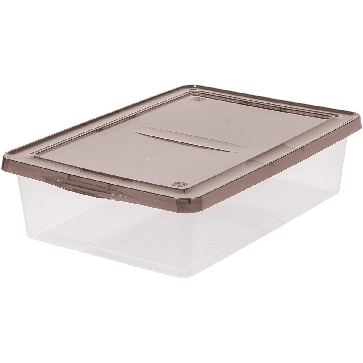 IRIS USA 28-Quart Ultra-Clear Stackable Home Storage Box with Gray Lid, 2 Pack