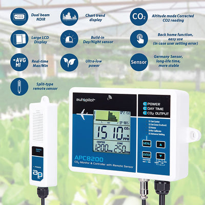 Autopilot Hydroponics CO2 Monitor and Controller 15-Inch Remote Sensor(Open Box)