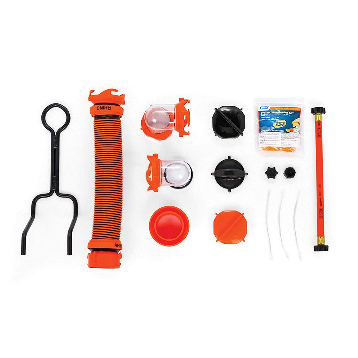 Camco Rhino Portable 21 Gallon RV Waste Tank Holding Hose & Accessories (2 Pack)
