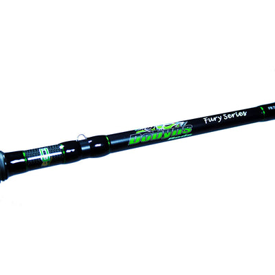 Dobyns Rods Fury Series 7 Foot 1 Pc Fast Casting Rod, Black/Green (Open Box)