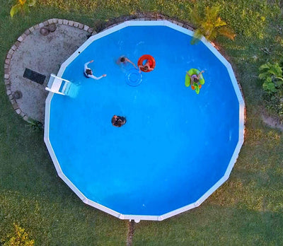 Swimline 15 Ft Solid Blue Round Above Ground Pool Overlap Liner (Open Box) - VMInnovations