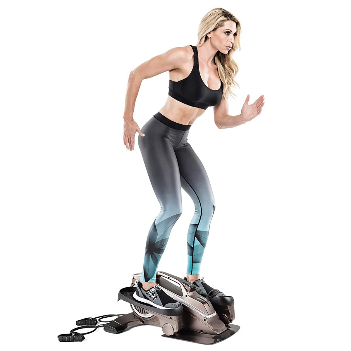 Marcy Bionic Body Home Gym Compact Elliptical Trainer with Resistance Tubes