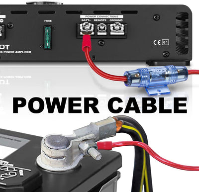 Boss Riot 1100 Watt Monoblock Car Amplifier with 4 Gauge Installation Wiring Kit